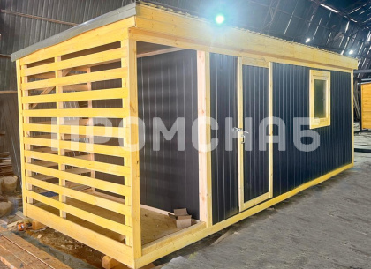 Хозблок с дровником 6 м односкатный