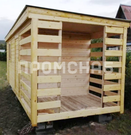 Хозблок с дровником на дачу