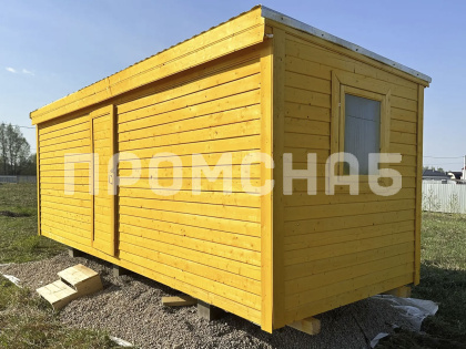 Щитовая бытовка для дачи с имитацией бруса 