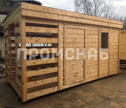 Хозблок с дровником под ключ