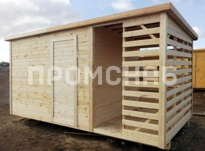 Хозблок с дровником под одной крышей