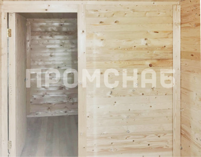 Бытовка 6 метров с двумя перегородками и тремя дверьми (распашонка) – внутри отделка вагонка от производителя