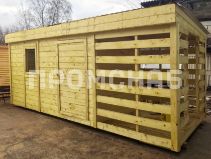 Хозблок для дачи с дровником