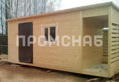 Бытовка с дровницей