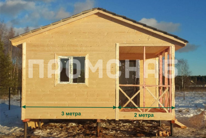 Каркасный дачный домик 3х6 с верандой 2х6