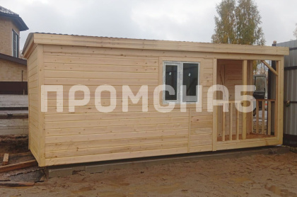 Дачная бытовка с верандой